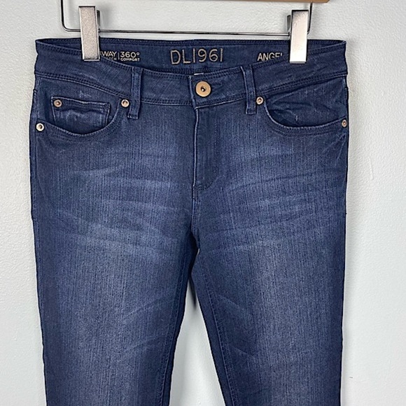 DL1961 Womens Angel Mid Rise Skinny Jeans Dark Wash Stretch Fading Size 28 - Picture 5 of 14